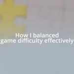 How I balanced game difficulty effectively