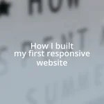 How I built my first responsive website