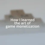 How I learned the art of game monetization