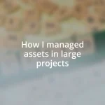 How I managed assets in large projects