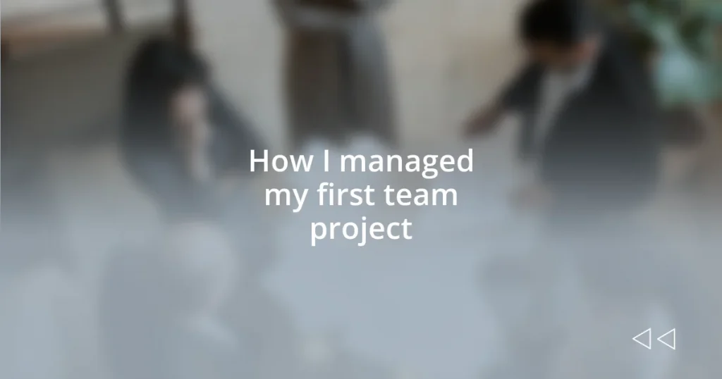 How I managed my first team project
