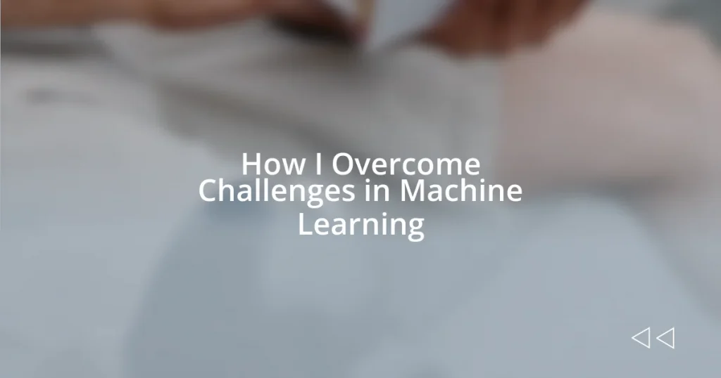 How I Overcome Challenges in Machine Learning