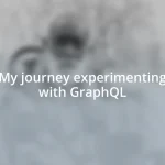 My journey experimenting with GraphQL