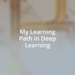 My Learning Path in Deep Learning