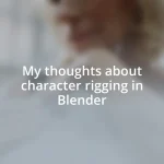 My thoughts about character rigging in Blender
